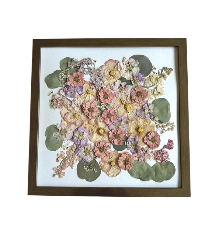 Custom Pressed Flowers in Matted Frame