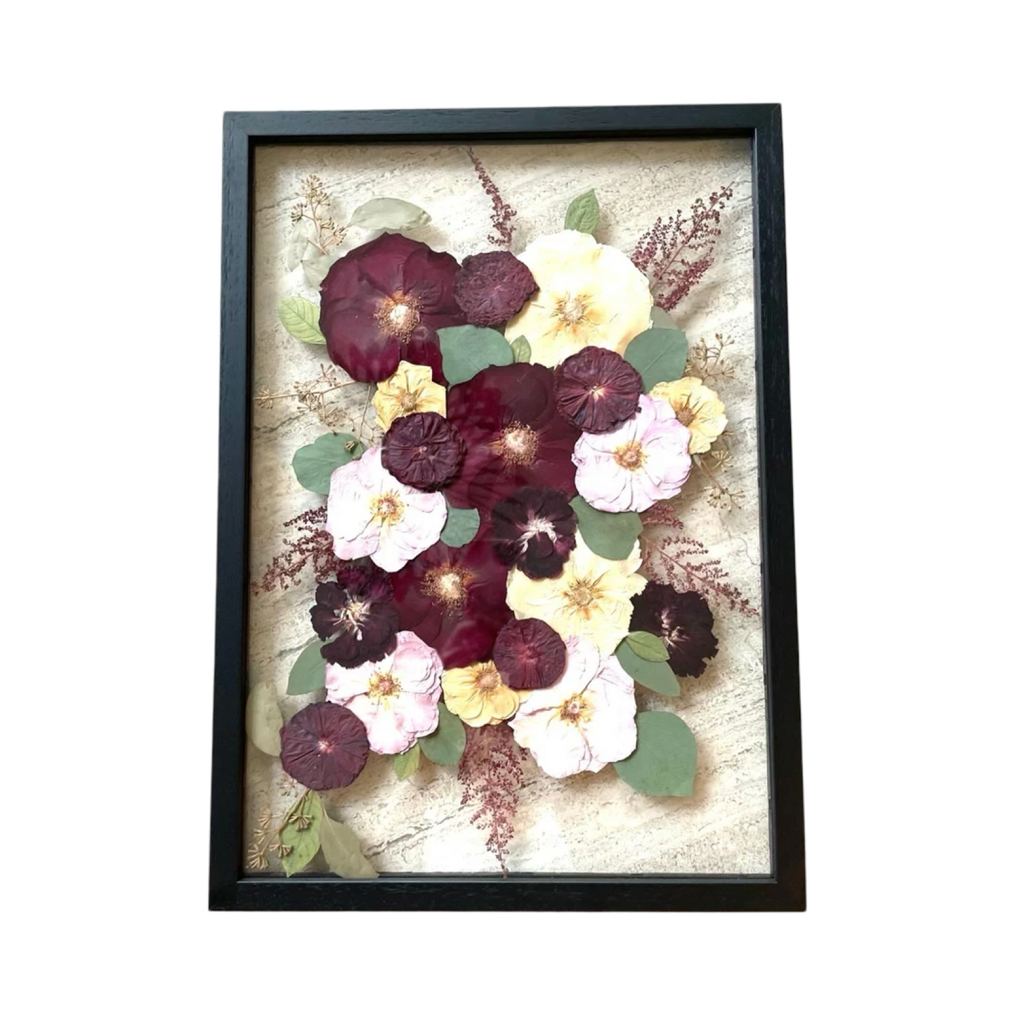 Custom Pressed Flowers in Floating Glass (Frame)