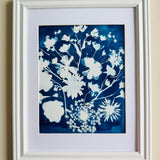 Floral Cyanotype Art-Blessed And Pressed
