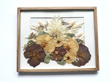 Custom Pressed Flowers in Matted Frame
