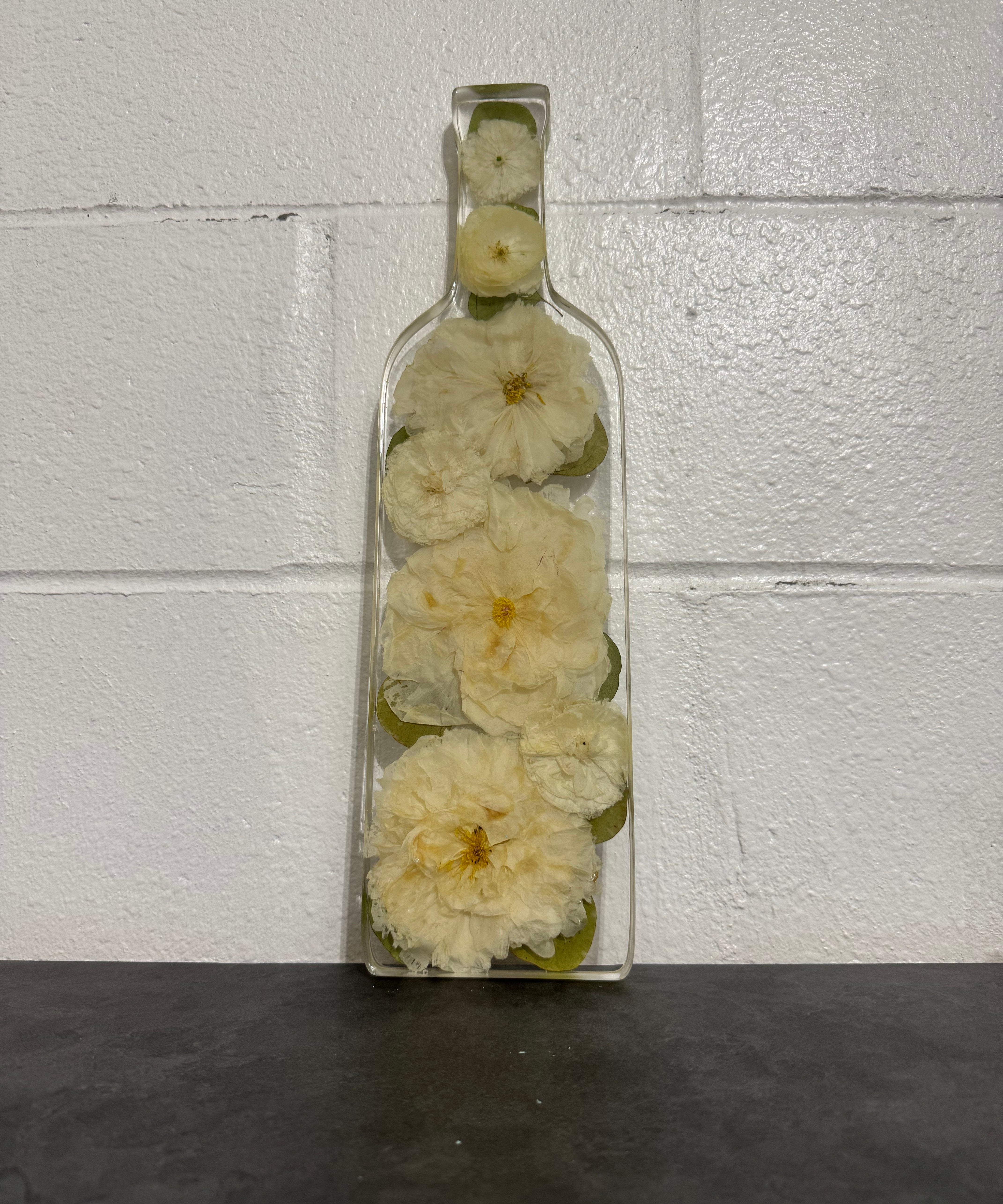 Custom Bottle Serving Board-Blessed & Pressed Floral Preservation
