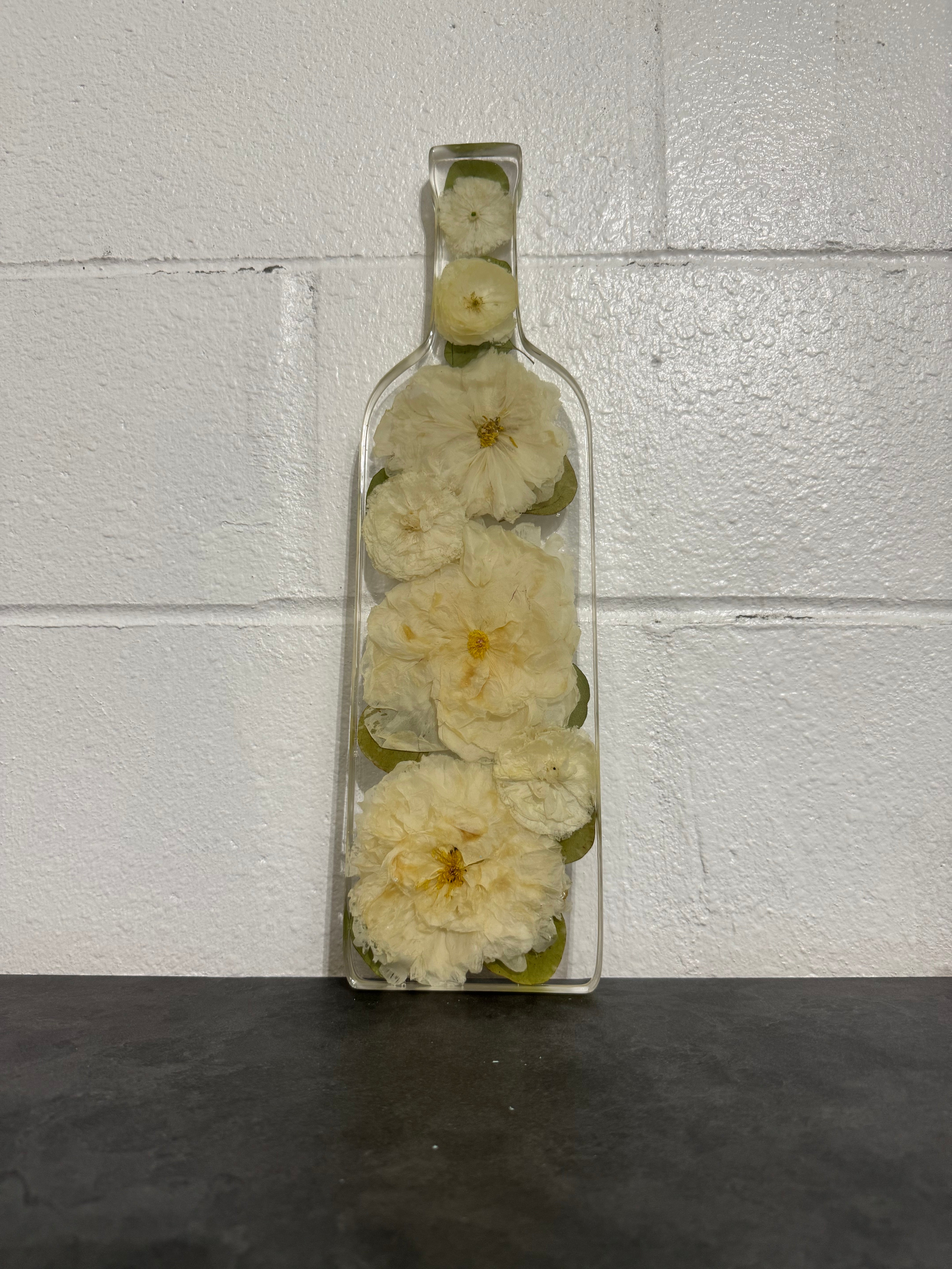 Custom Bottle Serving Board-Blessed & Pressed Floral Preservation