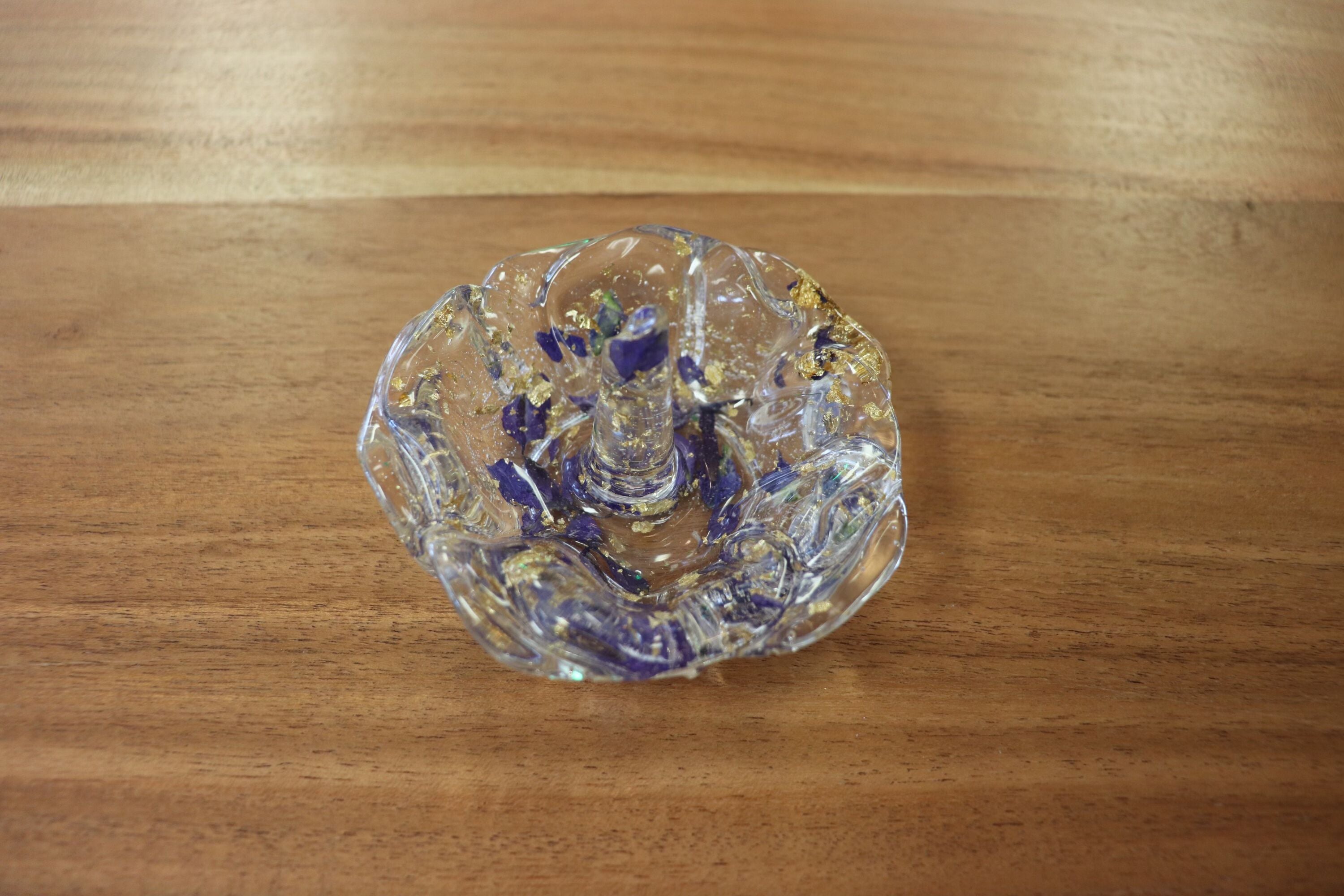 Ring Holder With Floral Dish-Blessed And Pressed