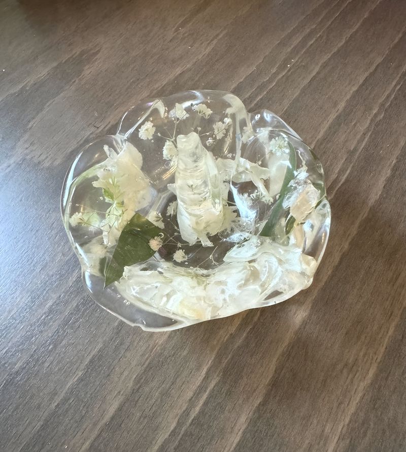 Ring Holder With Floral Dish-Blessed And Pressed