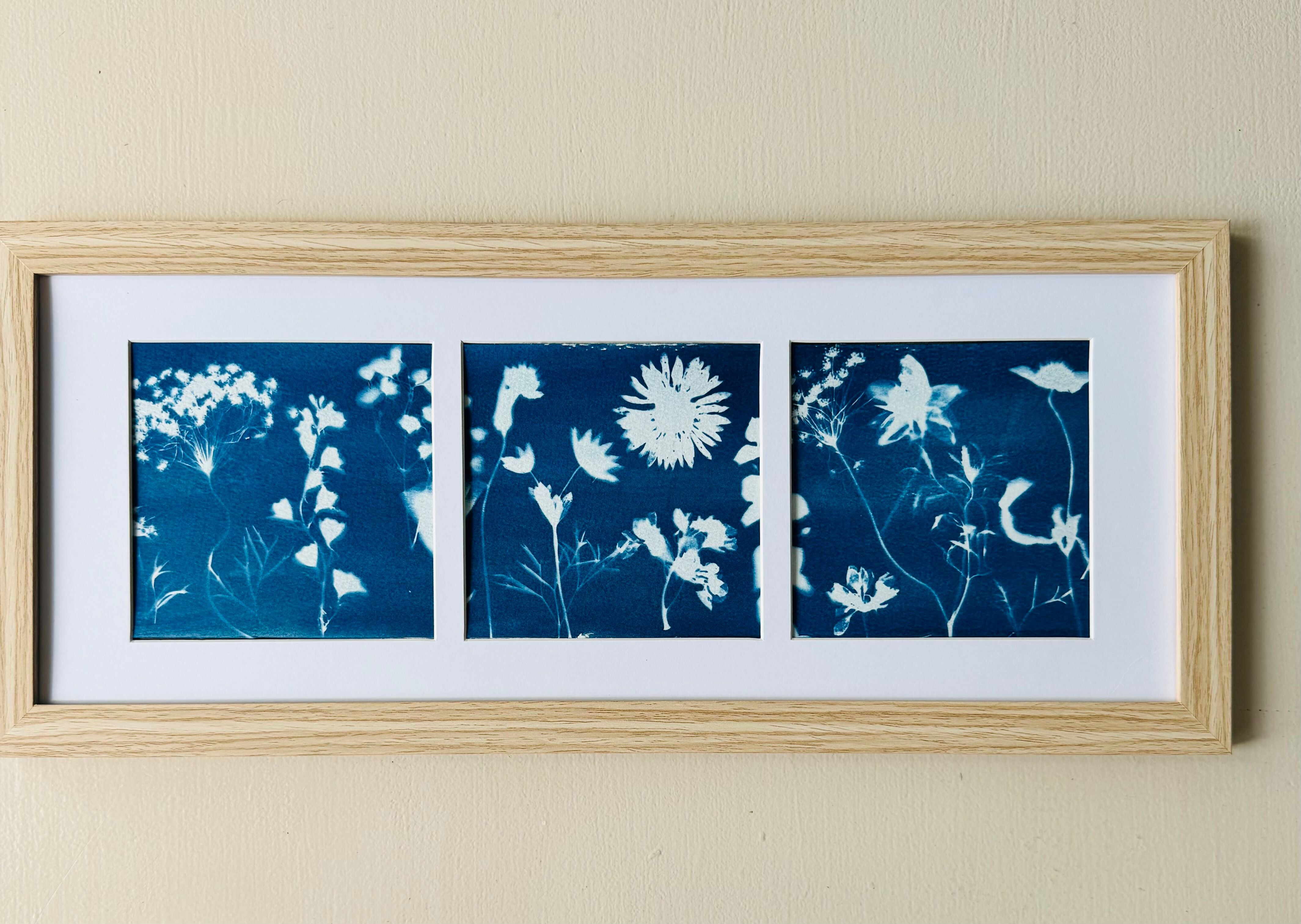 Floral Cyanotype Art-Blessed And Pressed