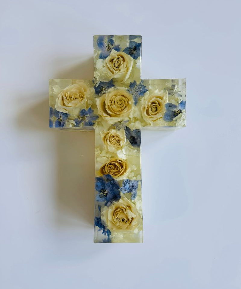 Floral Cross-Blessed And Pressed