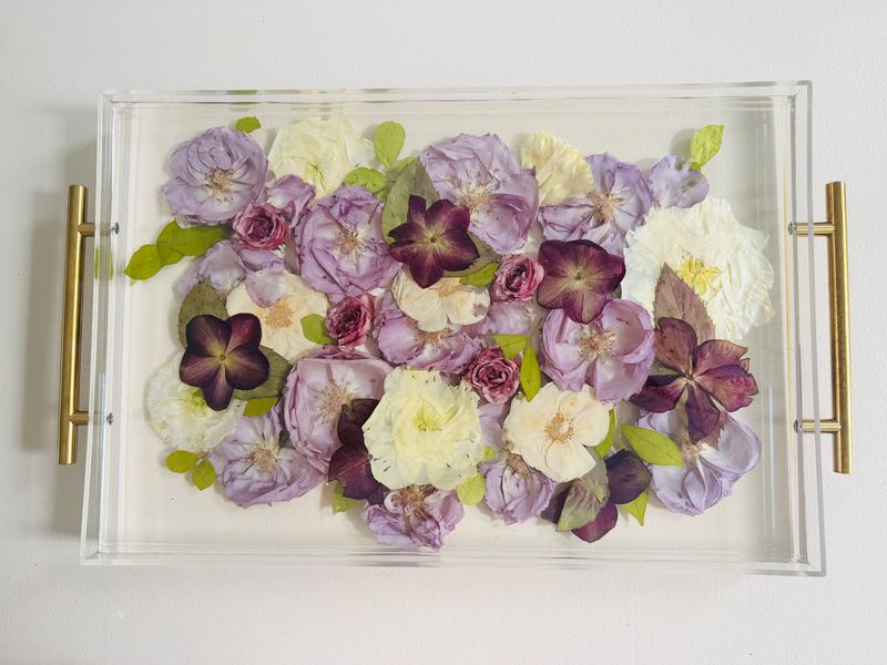Acrylic Tray With Resin-Blessed And Pressed